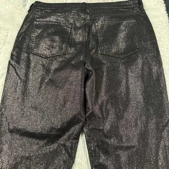 Old Navy 18 NWT OG Loose fit high rise black shimmer jeans stretch - Picture 11 of 12